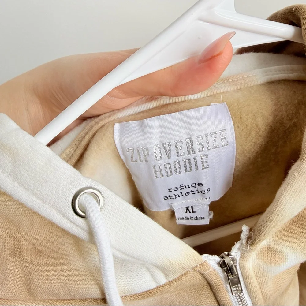 Refuge Tan and Cream Tie-Dye Hoodie - Picture 3 of 3